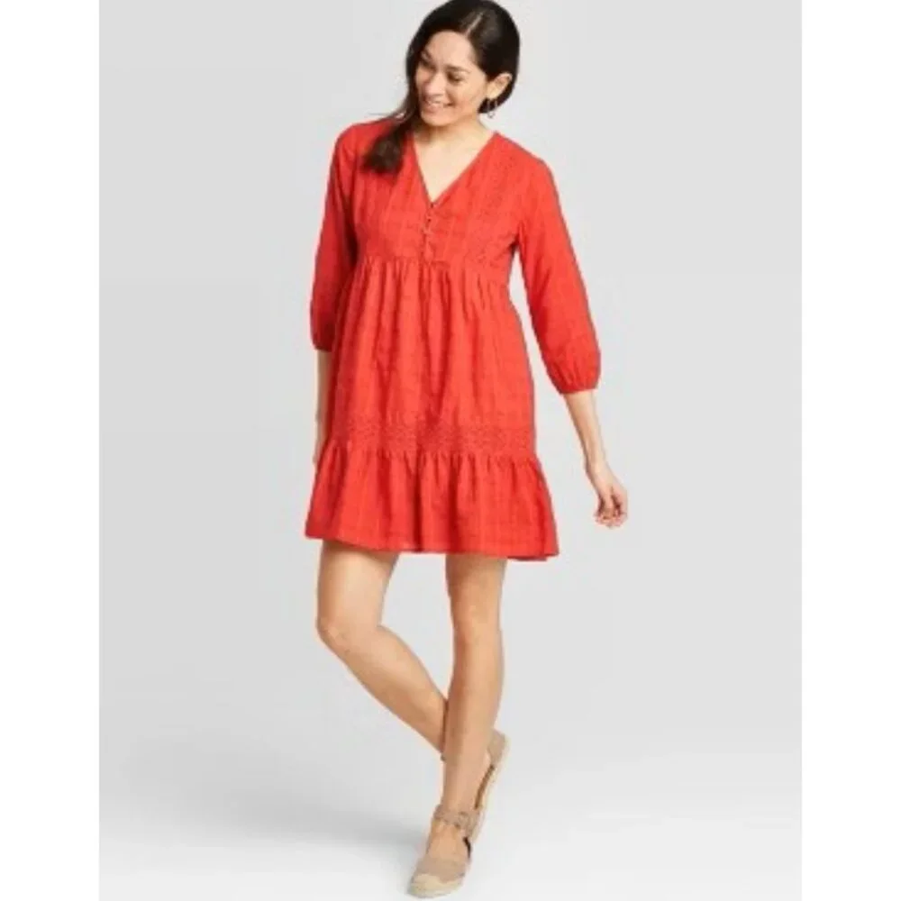 Knox Rose Red Boho Crochet Gauze Mini Dress XXL